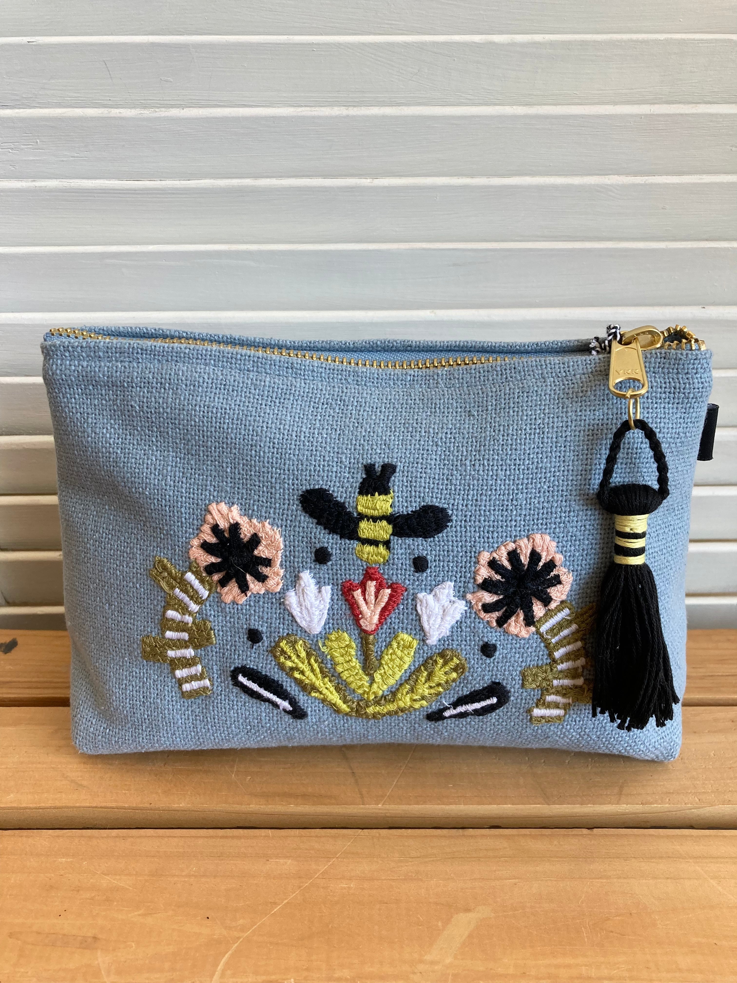 Zippered Cosmetic Bag - Small Blue