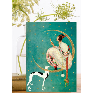With Her Dog - Madame Treacle Greeting Card