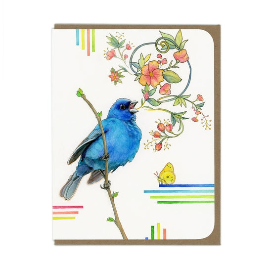 Indigo Bunting Bird card